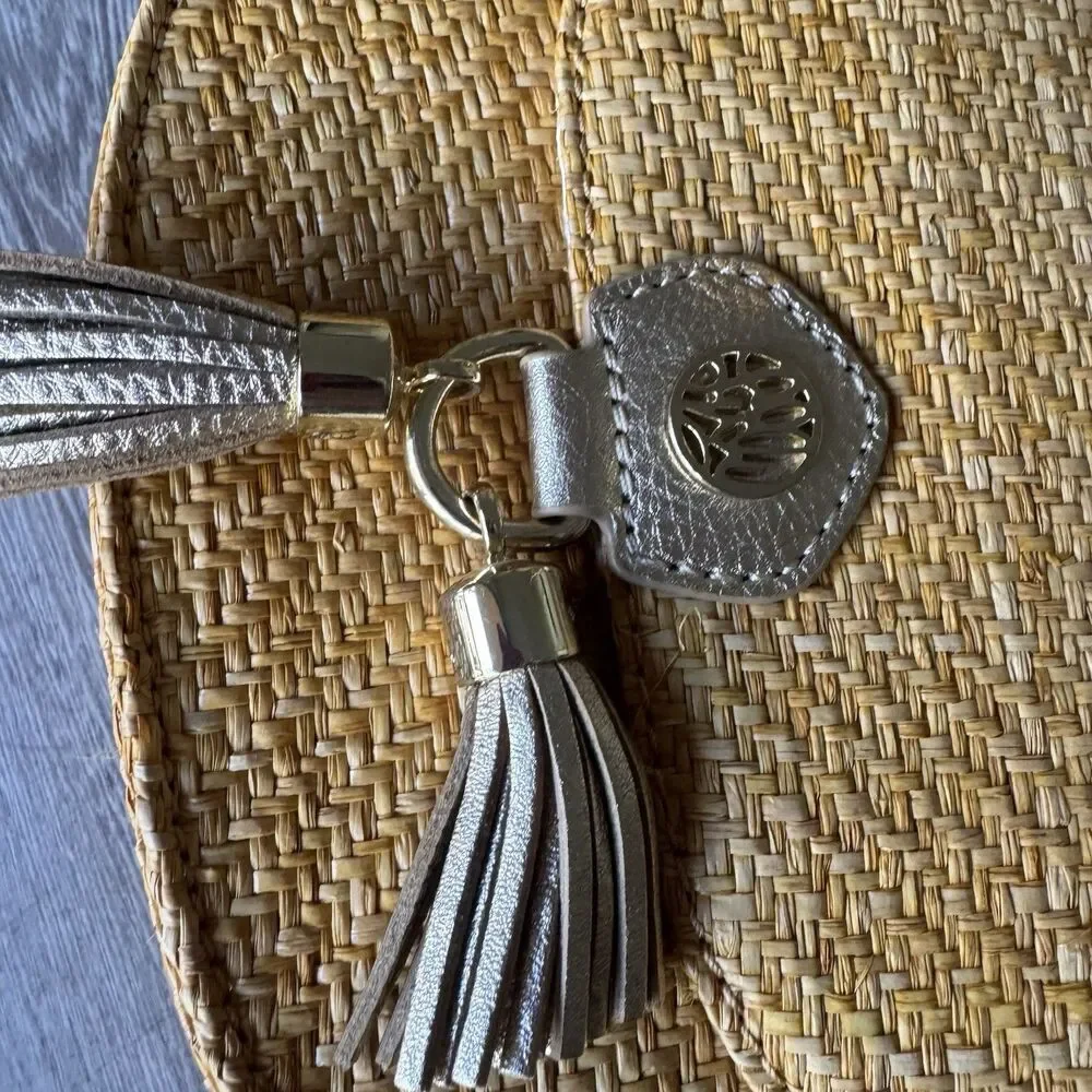 Lilly Pulitzer Sirena Straw One Shoulder Crossbody Bag Natural Boho Hippie - Picture 14 of 16